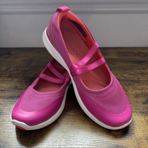 Vionic Womens Sneakers 7.5 W Pink Agile Opal Slip On Orthotic Support Mary Jane - Picture 1 of 13